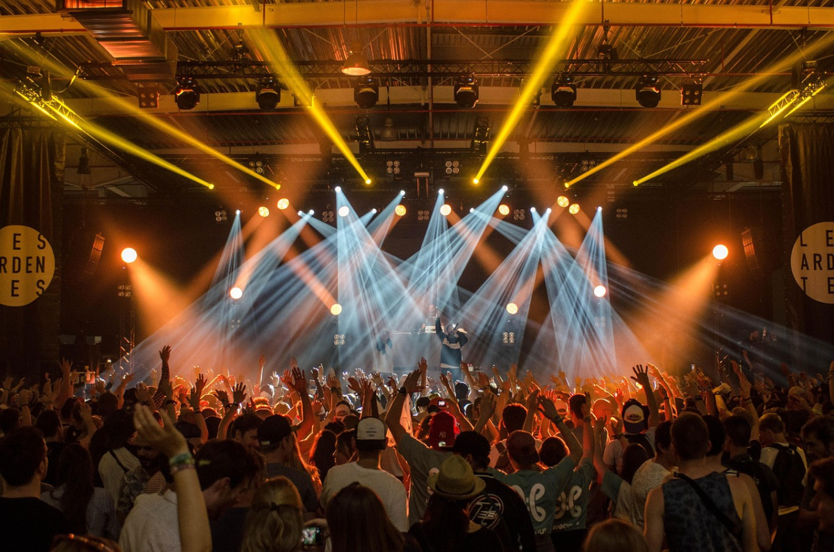 concert stage lighting crowd